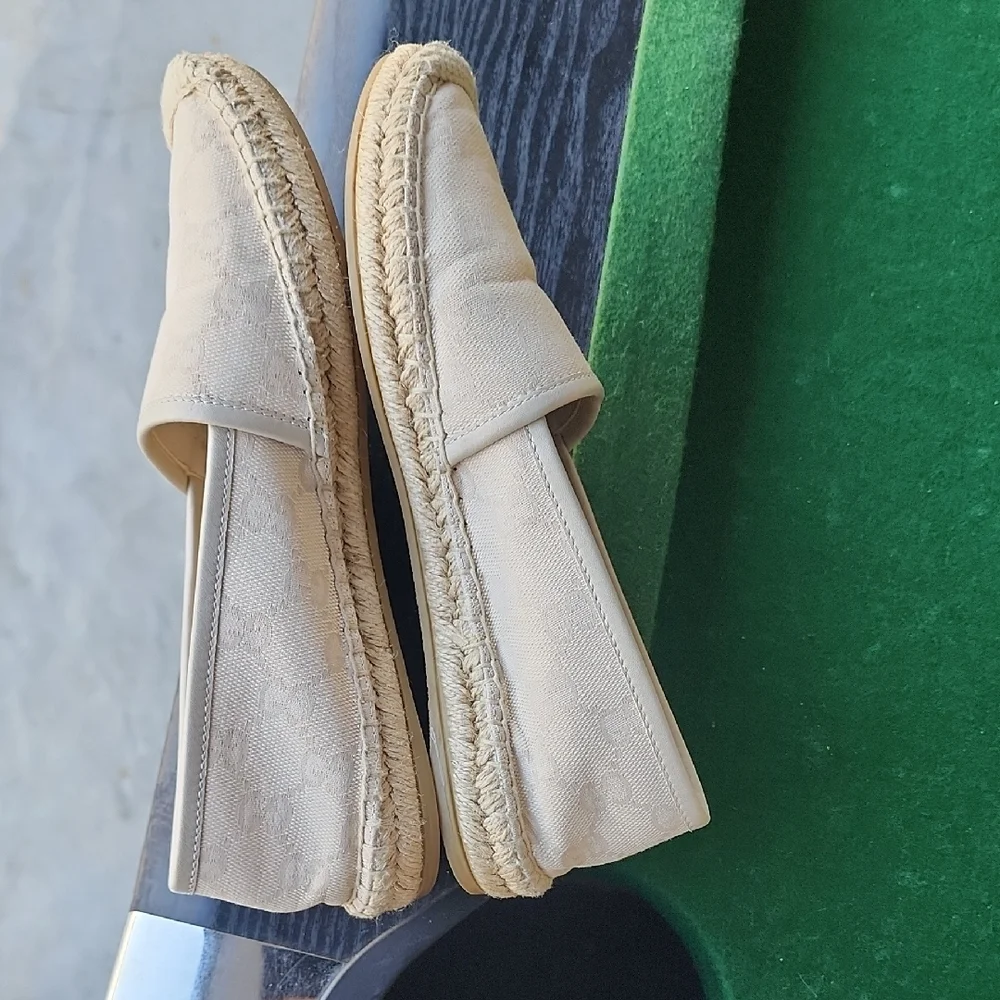 GUCCI GG Canvas And Leather Espadrilles